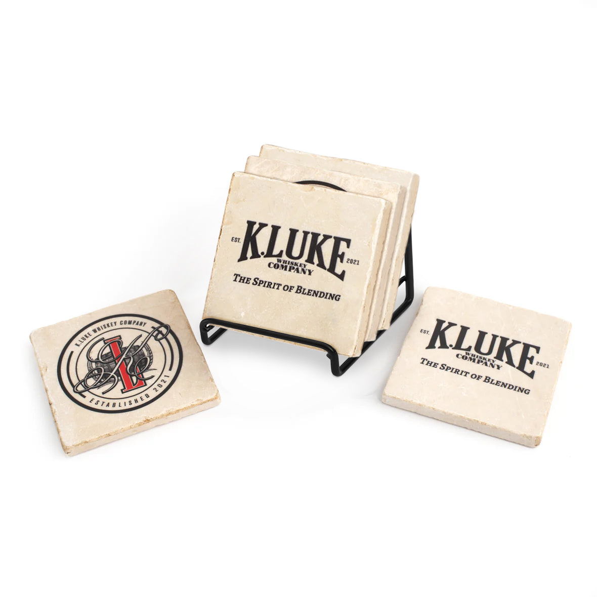 4 Marble Coasters with Coaster Stand K.Luke | Southwest Swag